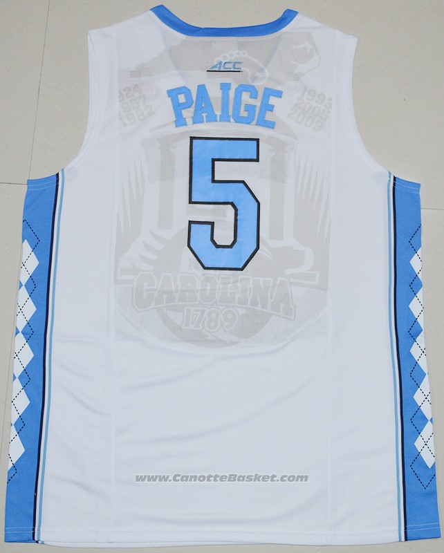 Maglia NCAA North Carolina Tar Heels Marcus Paige #5 Bianco